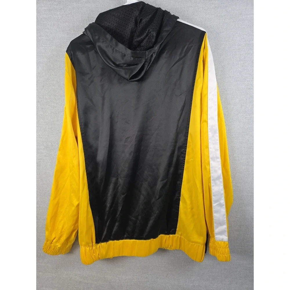 True Religion‎ M Hooded Pullover Jacket Spell Out Logo Gold Black Hip Hop Retro